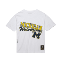 Travis Scott x M&N Michigan Wolverines Hand-Drawn Tee White